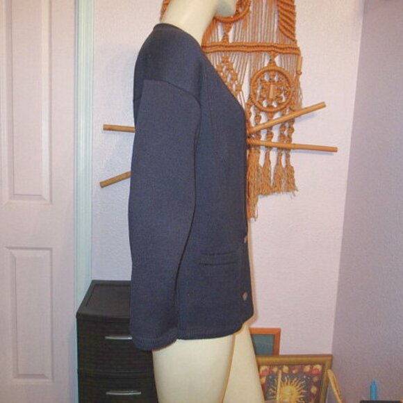 Vtg Liz Claiborne Knit Cardigan Sweater Size M Wool Blend Double Breasted Button - Picture 6 of 9